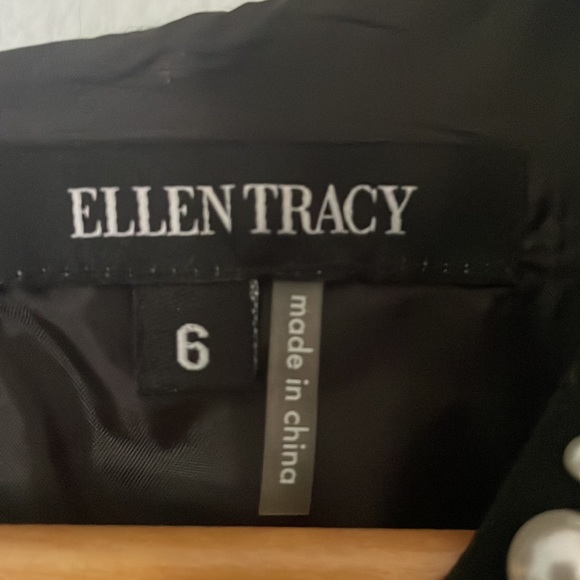 Ellen Tracy Black Dress Pearl Neckline Size 6 - Picture 5 of 6
